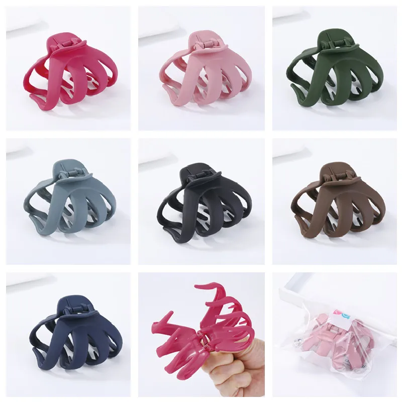 

1 PC Solid Color 7.5CM Large Hair Claws Women Curly Crab Hair Clips Adult Ponytail Hair Styling Tools Female Hair Accessories