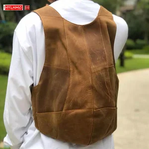 genuine leather mens backpack school camera bag chest bag anti theft leather backpacks retro crazy horse leather tide free global shipping