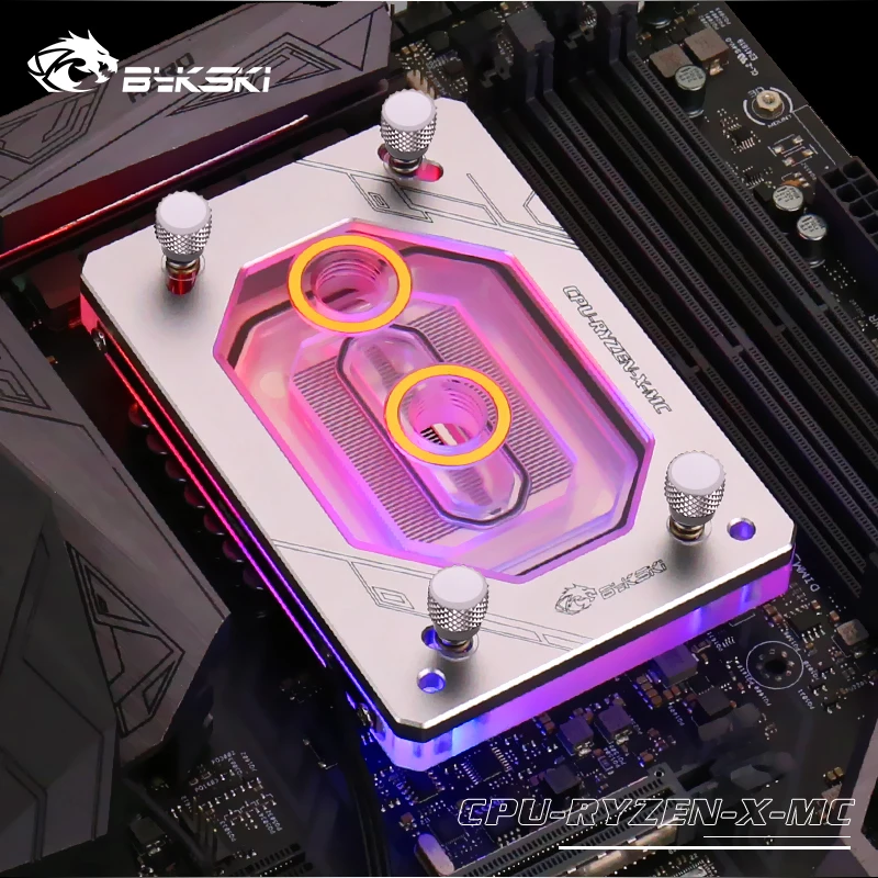 Водяной блок для процессора BYKSKI подходит Ryzen 3 5 7 кулер с резьбой платформы AMD