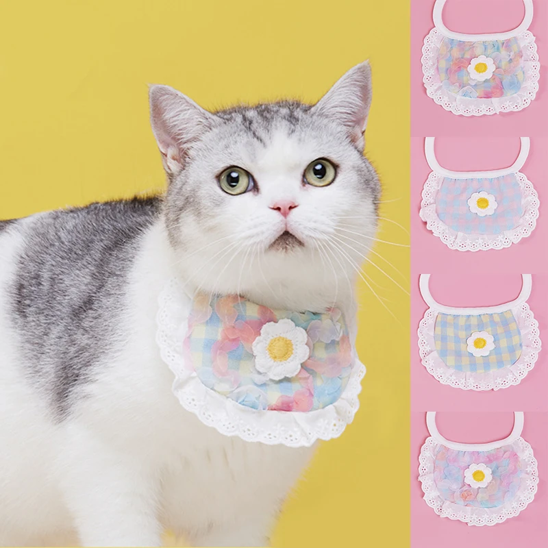 

Слюнявчик в клетку, маленькая Маргаритка, нагрудник с регулируемыми разбитыми цветами, свежее мягкое удобное милое Слюнявчики для домашних...