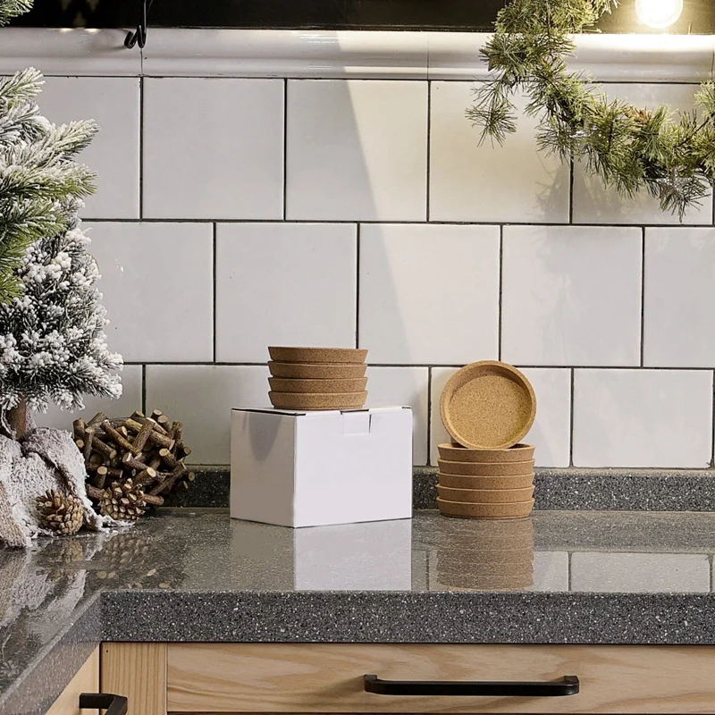 

10 Pcs Soft Coasters Wooden Cup Pods Coffee Drink Teacup Mat Table Decoration for Home Kitchen Cafe