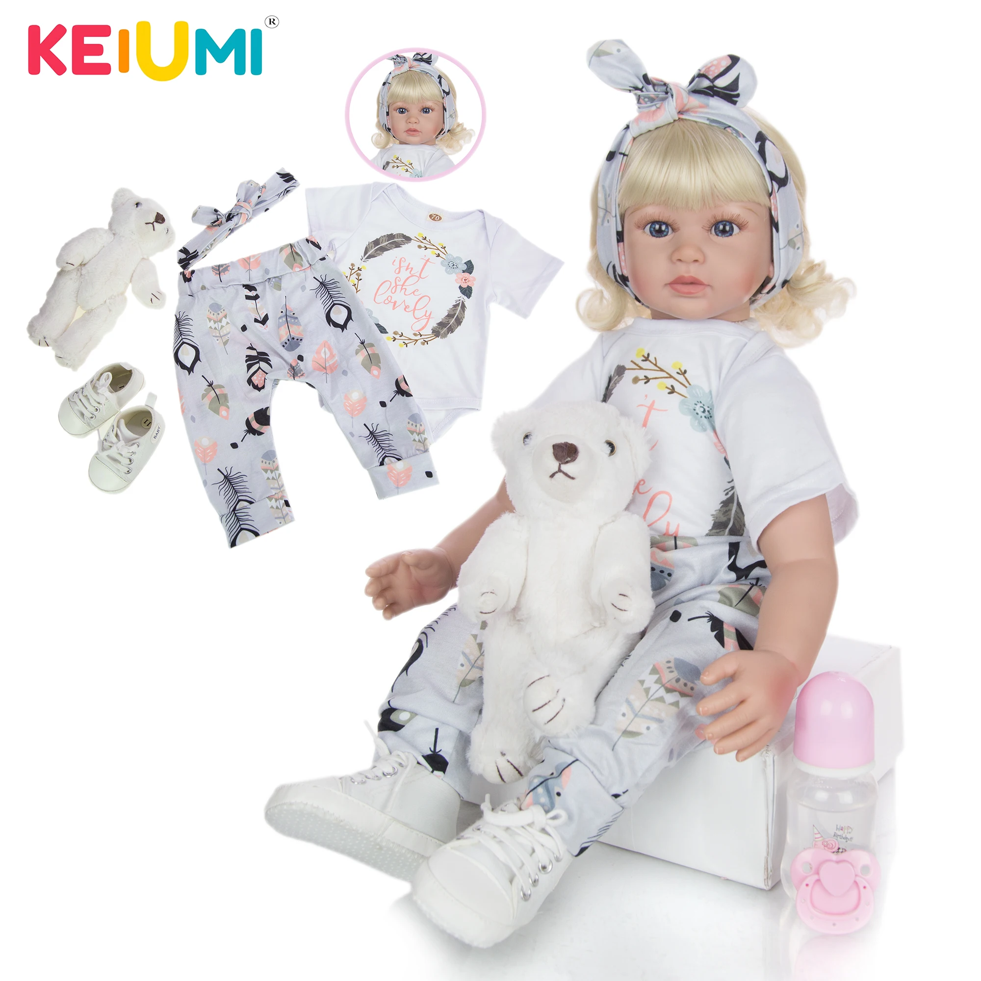 Коллекция KEIUMI силиконовые куклы для новорожденных 24 дюйма мягкие принцессы