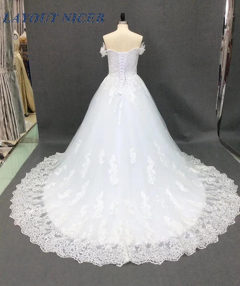 Роскошное кружевное бальное платье свадебные платья 2019 свадебное Среднего