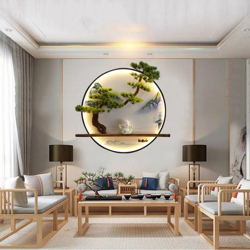 

Домашнее искусственное внутреннее искусственное зеленое растение, декор для стен, зелень, украшение, приветствие гостей, сосна светодиодны...