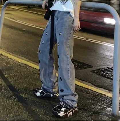 Брюки с широкими штанинами для мужчин и женщин популярные уличные брюки