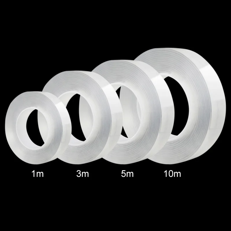 1/3M Double Sided Adhesive Nano Traceless Tape Removable Sticker Washable Loop Disks Transparent Silicone High Strength | Обустройство