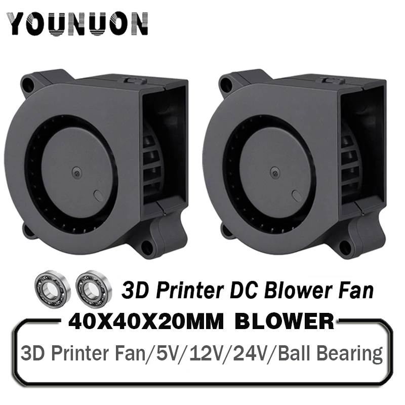 

3D printer fan 40mm 4020 Turbo blower 24V 12V 5V Double ball sleeve Cooling fans 40x40x20mm for 3D printer cooler