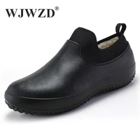 mens work shoes non slip waterproof kitchen chef shoes casual nurse shoes unisex keep warm cotton boots water shoes plus size 49