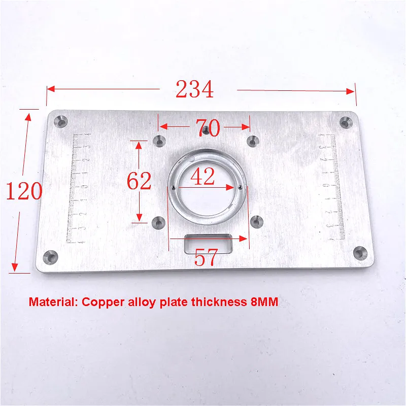 Многофункциональная алюминиевая вставная пластина для фрезерного стола с
