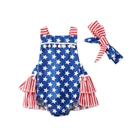 lioraitiin 0 24m newborn baby girls bodysuits striped star print tassel sleeveless ruffles backless jumpsuits bow headband