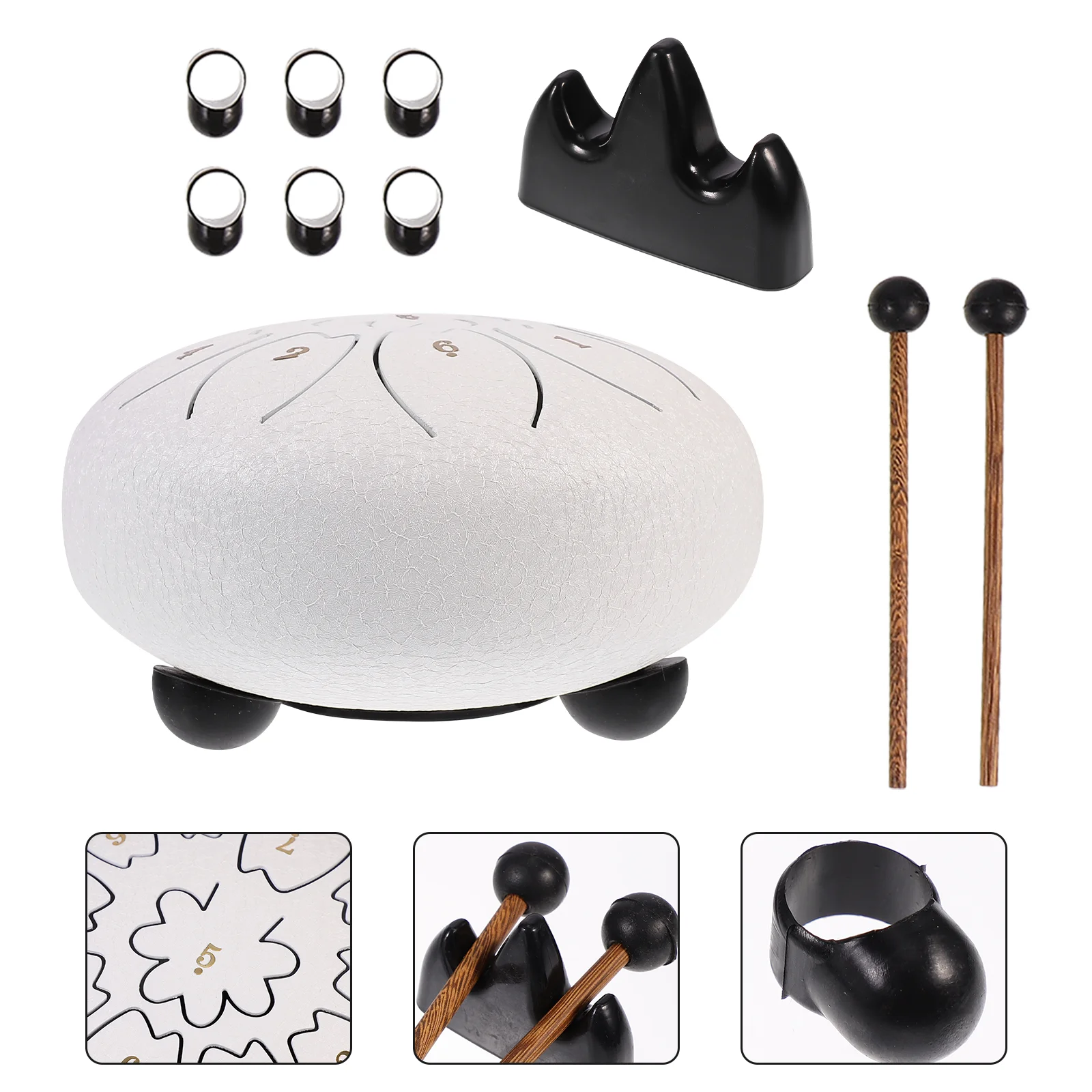 

1 Set 6 Inch Steel Tongue Drum Chic Musical Instrument Useful Hand Drum Kit