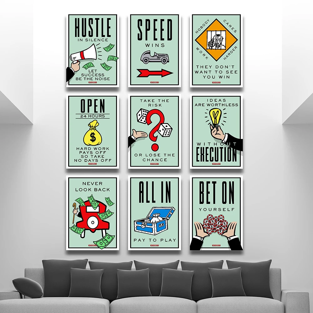 Мотивационный успех работы дома офиса стены искусства холст картина плакат