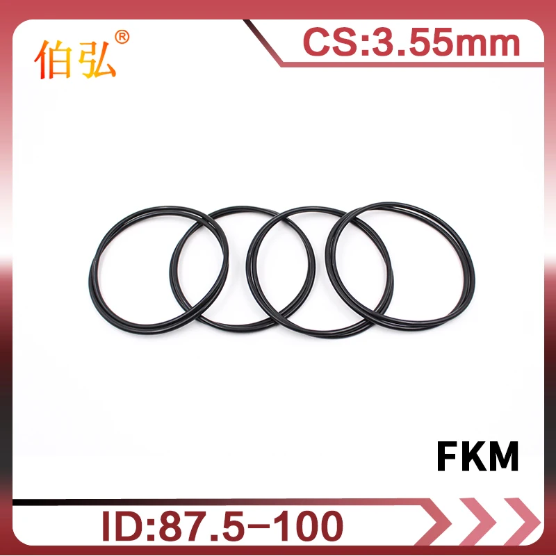 1 шт. фторрезиновое кольцо уплотнительное черное FKM cs3.55 мм ID87.5/90/92.5/95/97/100 масляное