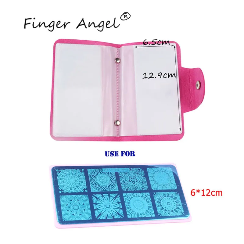 Finger Angel 20 Slots Nail Art Stamp Plate Stamping Cases Plates Holder Storage Bag Organizer Template Tools | Красота и здоровье