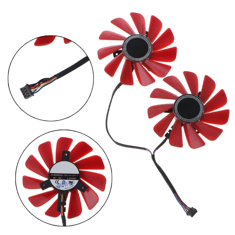 

2PCS 85MM FDC10U12S9-C 4Pin 12V 0.45A VGA Fan Graphics Card Cooling Fan