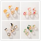 Женское эмалированное кольцо в форме сердца, Винтажное кольцо контрастной расцветки масляного цвета, ювелирное изделие в Корейском стиле для пар, Y2K