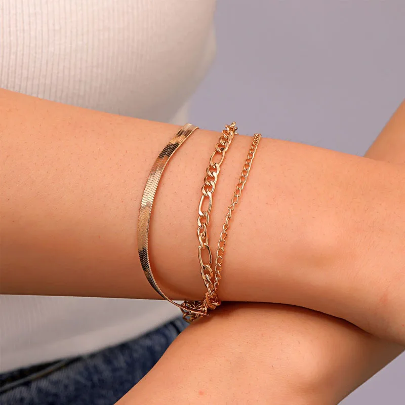 

Женский браслет-цепочка из тяжелого металла, золотого цвета