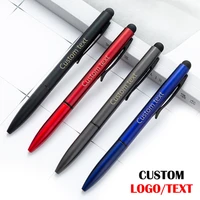 100pcs multifunction metal touch pen custom logo ballpoint pen stationery wholesale school supplies lettering engraved name