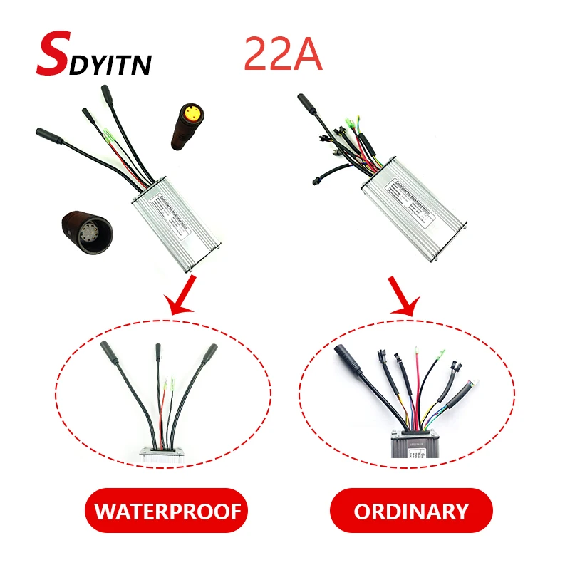 SDYITN 36В/48В 22А контроллер для электровелосипеда квадратная волна 9 Mosfets KT 500 Вт/750 Вт