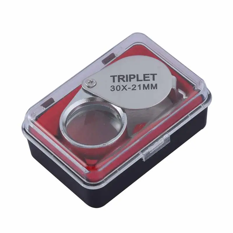 Mini Pocket Magnifying Glasses Portable Foldable Jewelry Glass 10X 20X 30X Magnification For Diamond Jewelers Tool | Инструменты