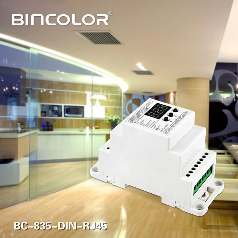 BC-835-DIN-RJ45 DC12-24V вход 5А * 5CH выход din-рейка CV ШИМ DMX512/1990 Декодер контроллер для