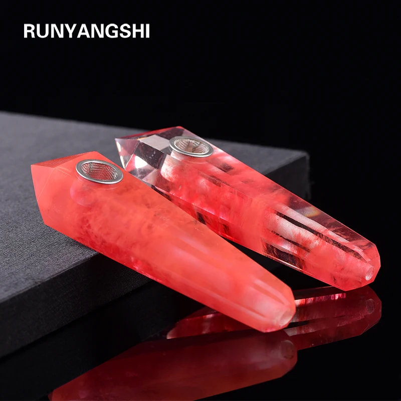 Runyangshi 1 шт. оптовая продажа натуральный красный плавильный кварцевый кристалл