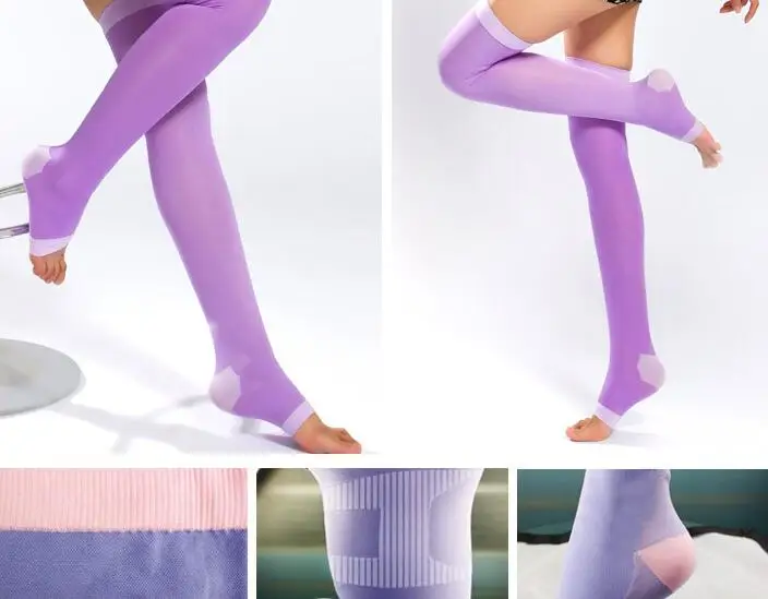 

Women Anti-varicose Socks New Japanese Korean Style 420D Over Knee Legs Pressure Socks Curve Elastic Slim Sleeping Socks