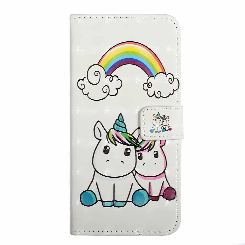 Rainbow Unicorn Чехол кошелек кожаный флип-чехол для телефона для samsung Galaxy S10 S10e S9 S8 J6 плюс A7 A10 A20 A30 A40 A50 A70 M10 M20 M30 крышка - Цвет: Rainbow Unicorn
