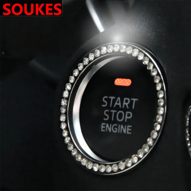 Автостайлинг хромированная кнопка запуска наклейка на крышку для Opel Insigina Vectra Toyota