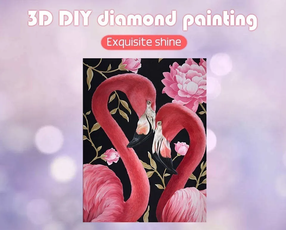 HUACAN 5D DIY полный квадратный алмаз картина Фламинго горный хрусталь мозаика Алмазная вышивка крестиком полимерное украшение для дома подарок