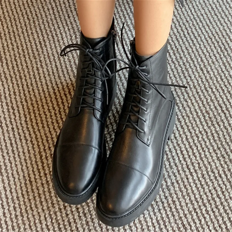 Mobetty/женские ботильоны из воловьей кожи на шнуровке Повседневные Классические