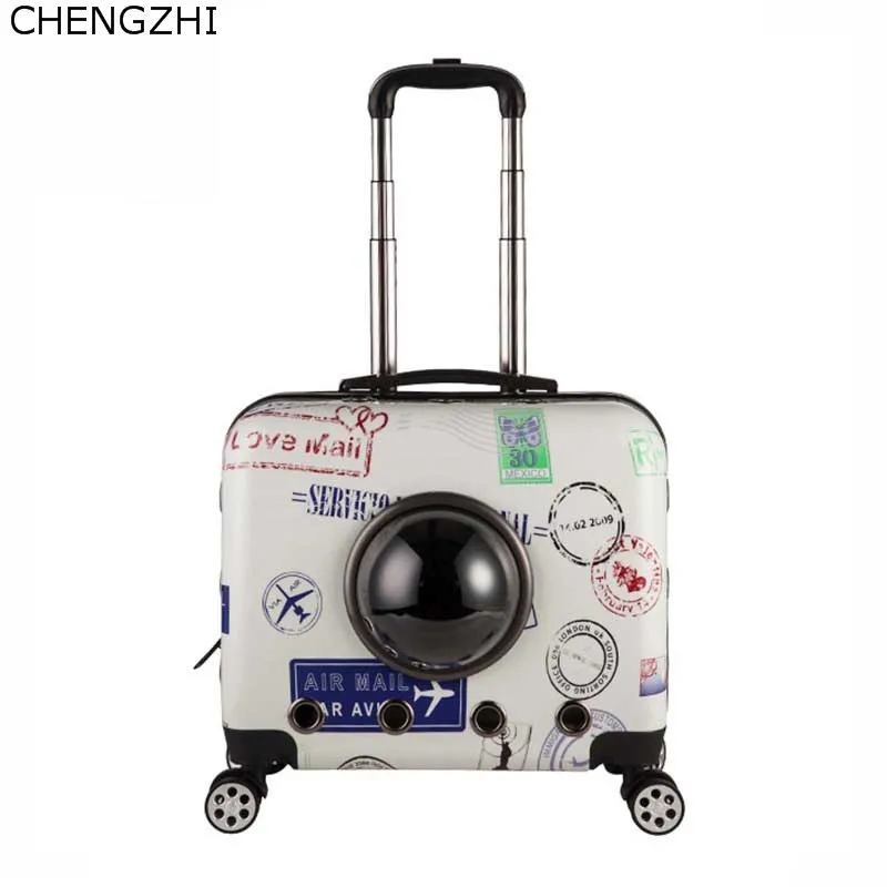 Мультяшный чемодан CHENGZHI на колесиках для домашних животных 18 дюймов | Багаж и