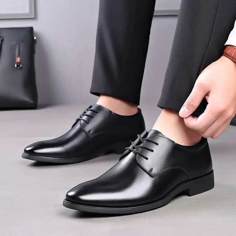 

2021 Spring Autumn Men's British Style Shoes High-quality Round Toe Slip-on Casual Business Shoes Fashion Breathable for Wedding