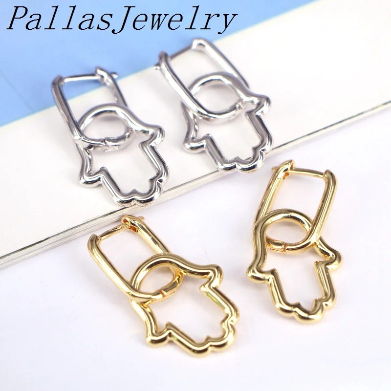 

5pair Elegant Jewelry Drop-Earrings Gold Silver Color Hamsa Hand Dangle Earrings Jewelry Women Party Gift
