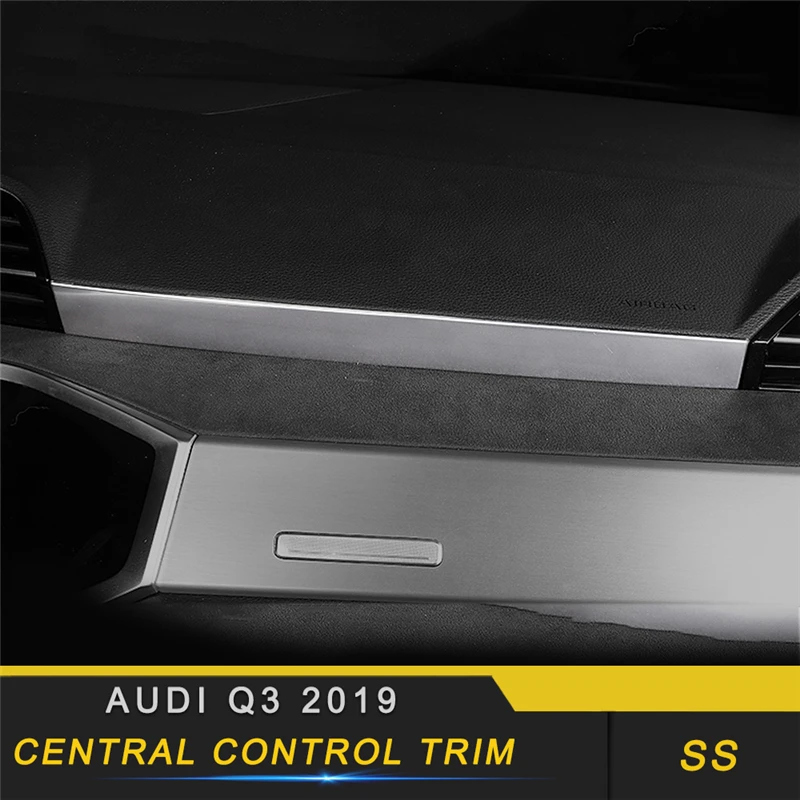 For Audi Q3 F3 Car Styling Central Control Center Console Panel Cover Trim Frame Sticker Chrome Interior Accessory