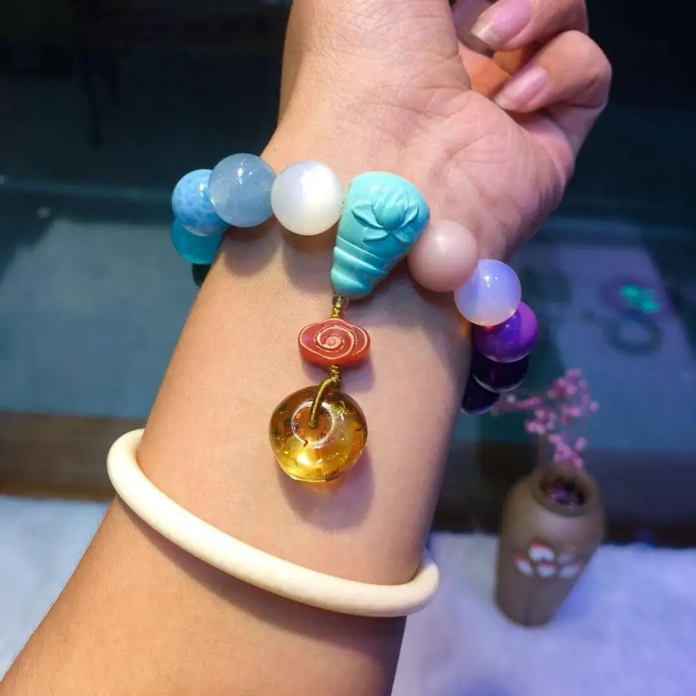 Круглые бусины из Бирюзы и кианита ааааа 12 мм | Украшения аксессуары