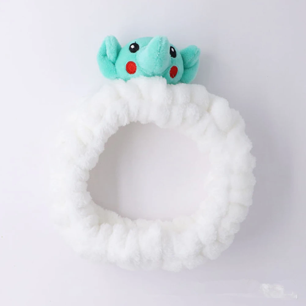 

New Cartoon Elephant Coral Fleece Wash Face Hairbands For Women Girls Headbands Headwear Hair Bands Turban Hair Accessories Gift