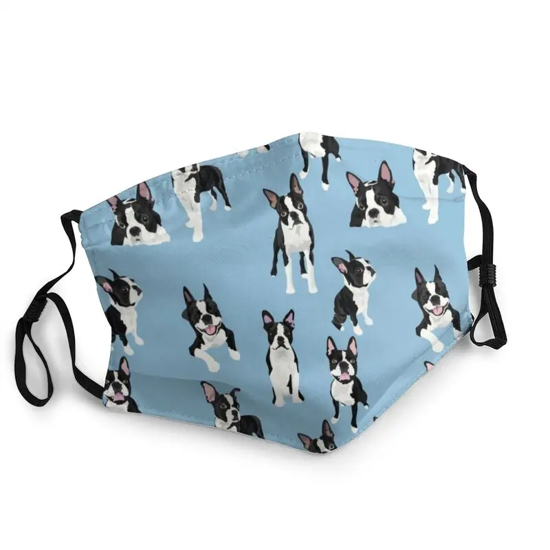 

Бостон маска терьера против дымки пыле стирка с принтом «Собака», маска для лица, защитная крышка унисекс респиратор Рот-муфельная печь
