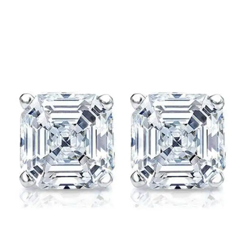 

QYI Luxury Female Crystal Zircon Stone Earrings Fashion Silver Color White Earrings Vintage Double Stud Earrings For Women