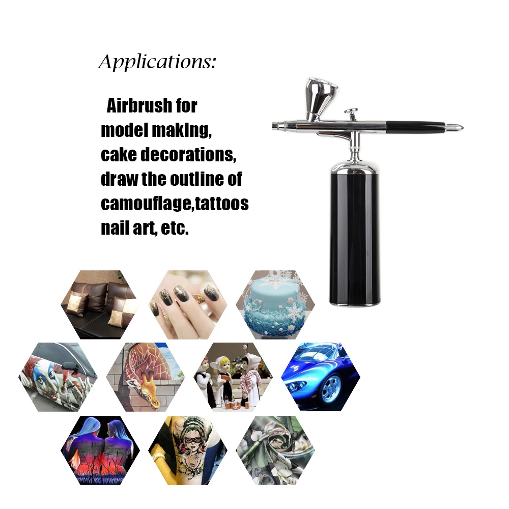 

Integrated Mini Cordless Airbrush Barber Makeup Kit Machine System Air Brush Compressor With Trigger Gun Wireless