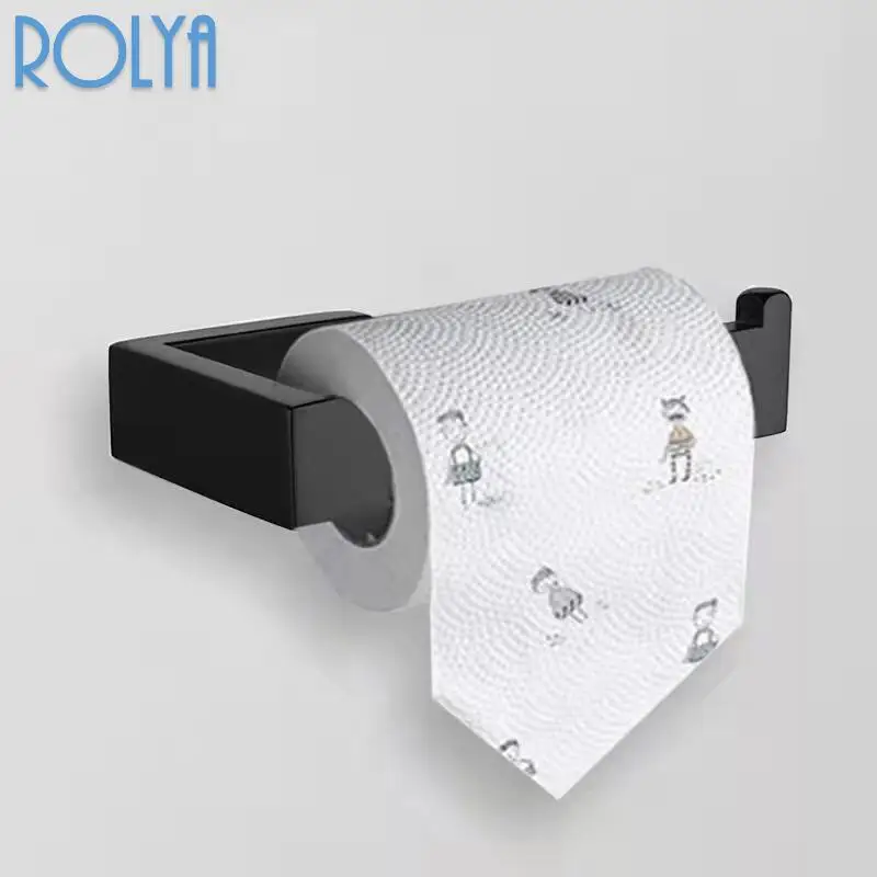 Матовый черный набор Вешалки для полотенец двойное кольцо крючок пальто вешалка