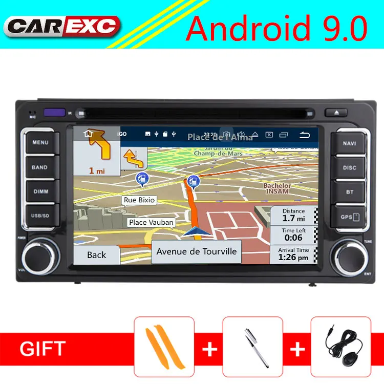 Android 9 0/9 2 два Din 7 дюймов Автомобильный dvd плеер для TOYOTA/RAV4/RAV 4 2006 2011 WIFI GPS навигация