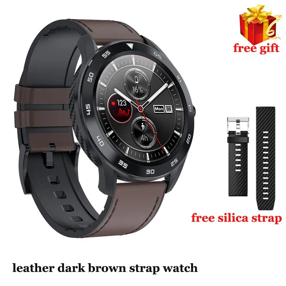 leather dark brown DT98 Смарт-часы для мужчин IP68 Смарт-часы ЭКГ фитнес-трекер для измерения сердечного ритма полный сенсорный бизнес умные часы Bluetooth Вызов наручные часы - Цвет: leather dark brown