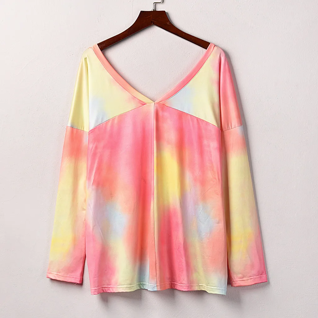 

Oversize Top Long Sleeve Women Casual Loose V-Neck Pullover Blouse Tops Autumn Clothing Femme Sudaderas Mujer New Arrivals