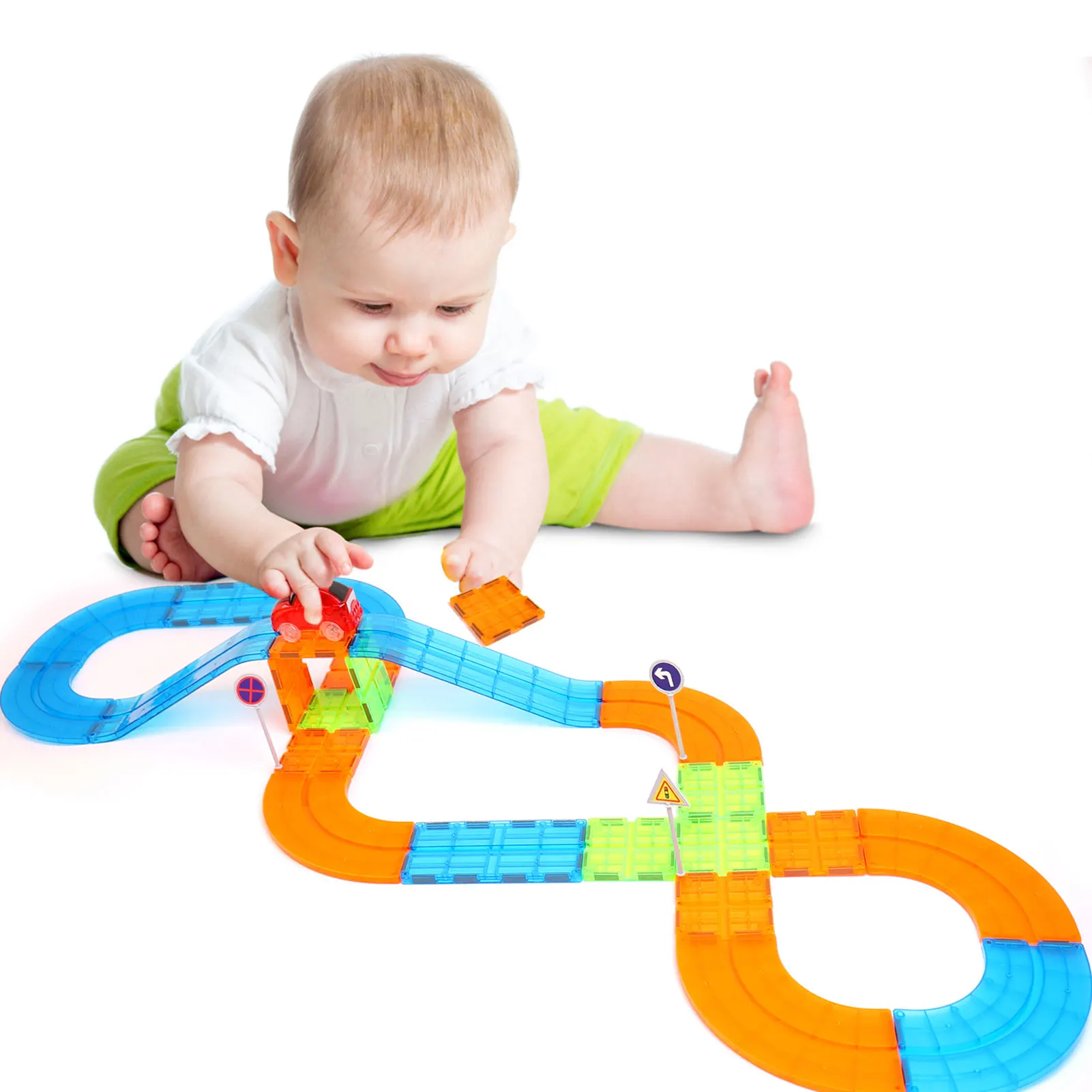 

Magnetic Car Track Toy High-quality ABS Race Track Puzzle Playset Track Is Easy To Connect Gift For Kids