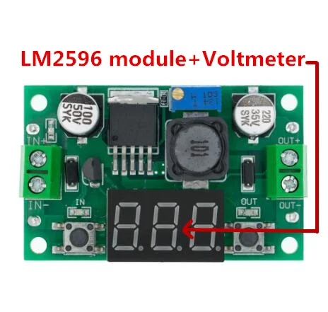 LM2596 Мощность преобразователь понижающий модуль LM2596S DC-DC 1,5 V-35 V Регулируемый понижающий Мощность модуль питания 3,3 V/5 V/12 V/24 V - Цвет: LM2596-Voltmeter