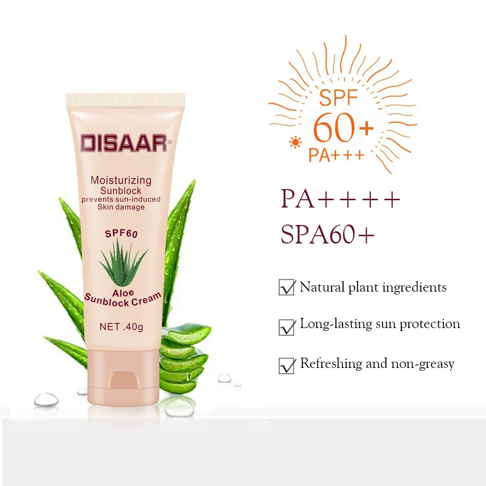 

Facial Body Sunscreen Whitening Sunblock Skin Protective Cream Anti Aging Oil Control Aloe Moisturizing SPF 60 Skin Care