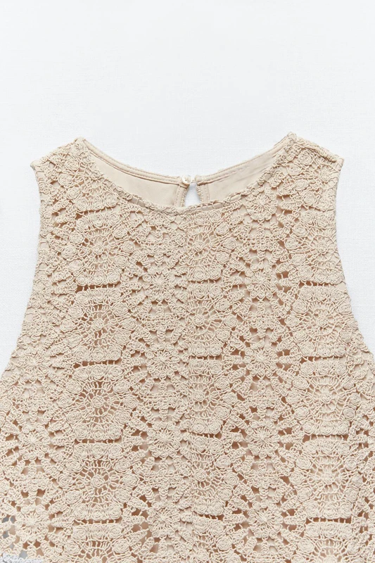 

New Hook Flower Lace Jumpsuit Women Summer 2021Sexy Sleeveless Jumpsuits Vintage Playsuits Tube Rompers Female Casual Beach Wear
