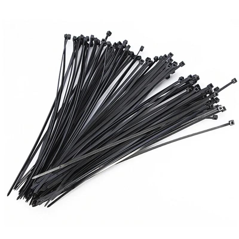

100PCS Self-locking Plastic Nylon Tie Black Cable Tie Fastening Ring Cable Tie Zip Wraps Strap Nylon Cable Tie