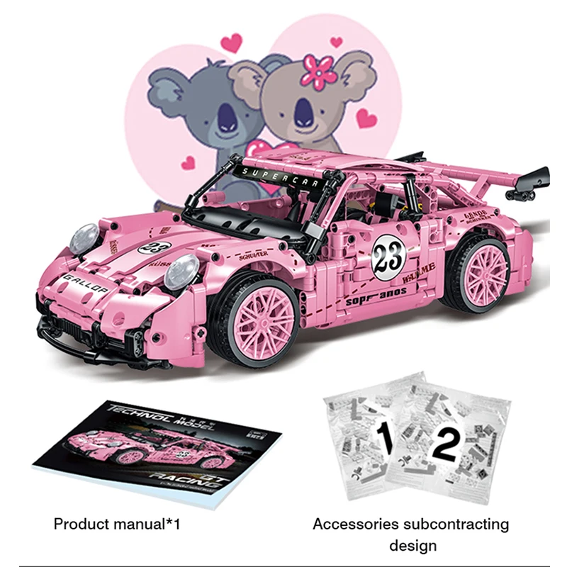 

New High-Tech Series Product 023024 GT Racing Car Building Blocks Model Urban Sports Car Small Particle Assembly Toys Kids Gift